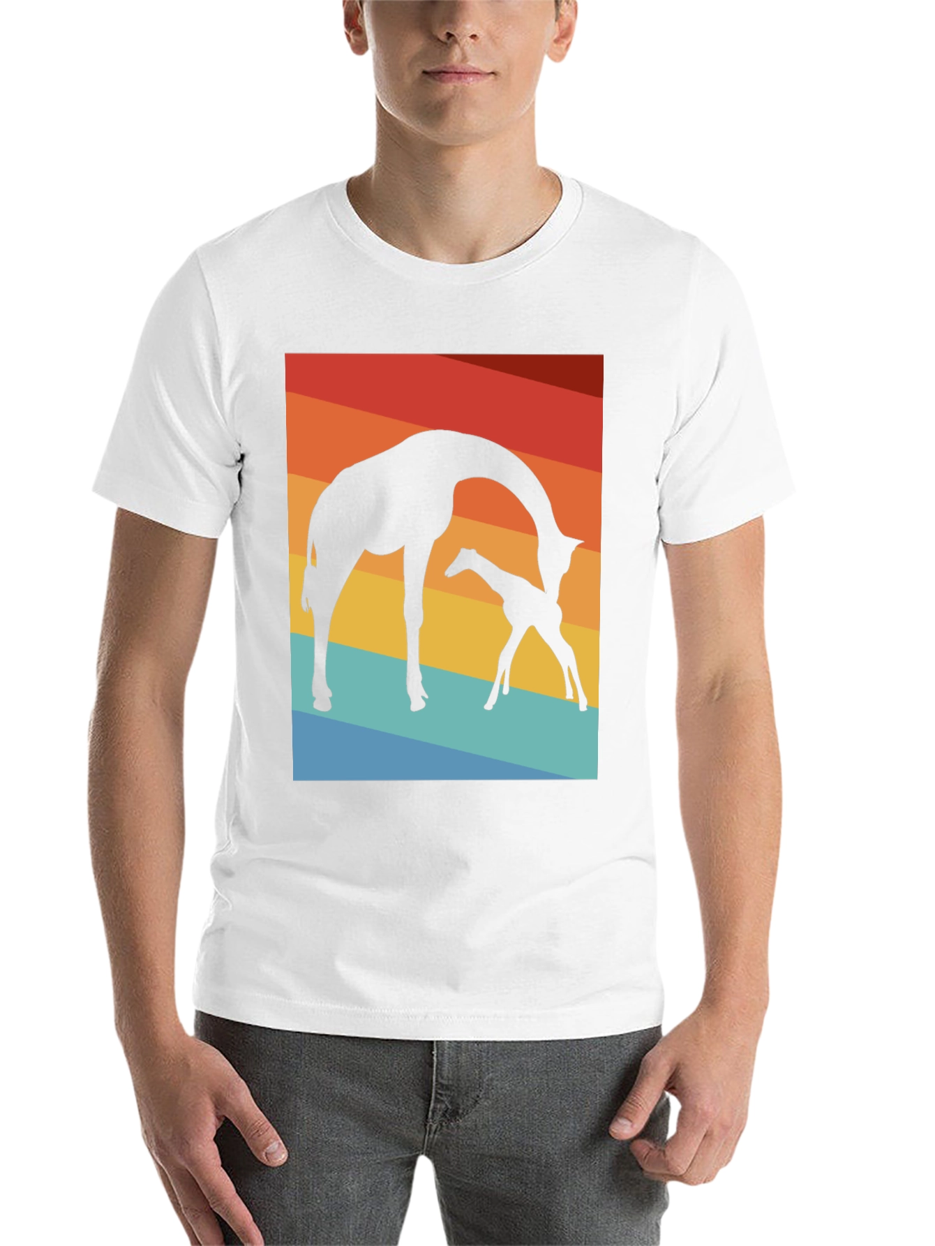 Black Giraffe Silhouette T-Shirt - Sunset Graphic Tee view 14