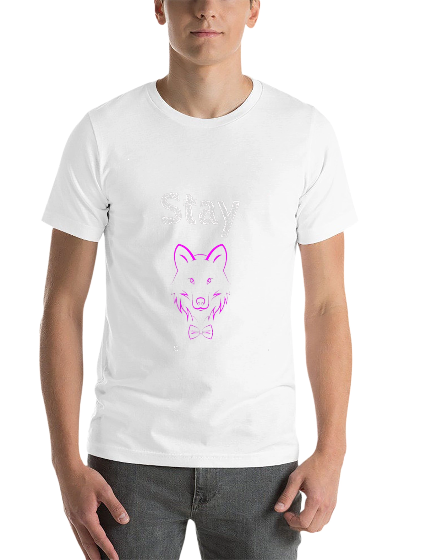 Black Stay Wolf Graphic T-Shirt - Modern Design view 14