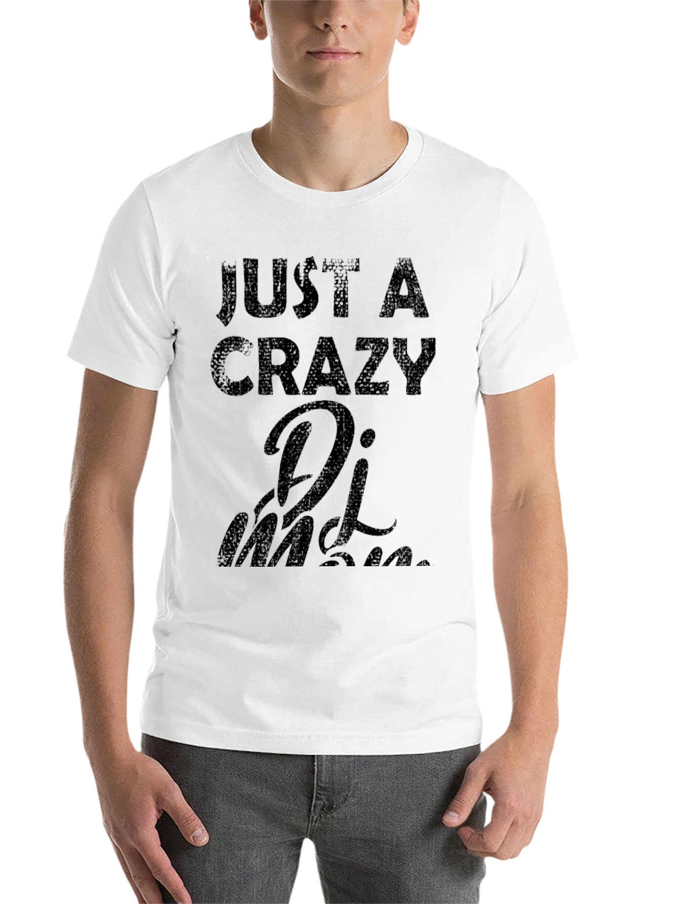Black Crazy DJ Man Black Graphic Tee view 14