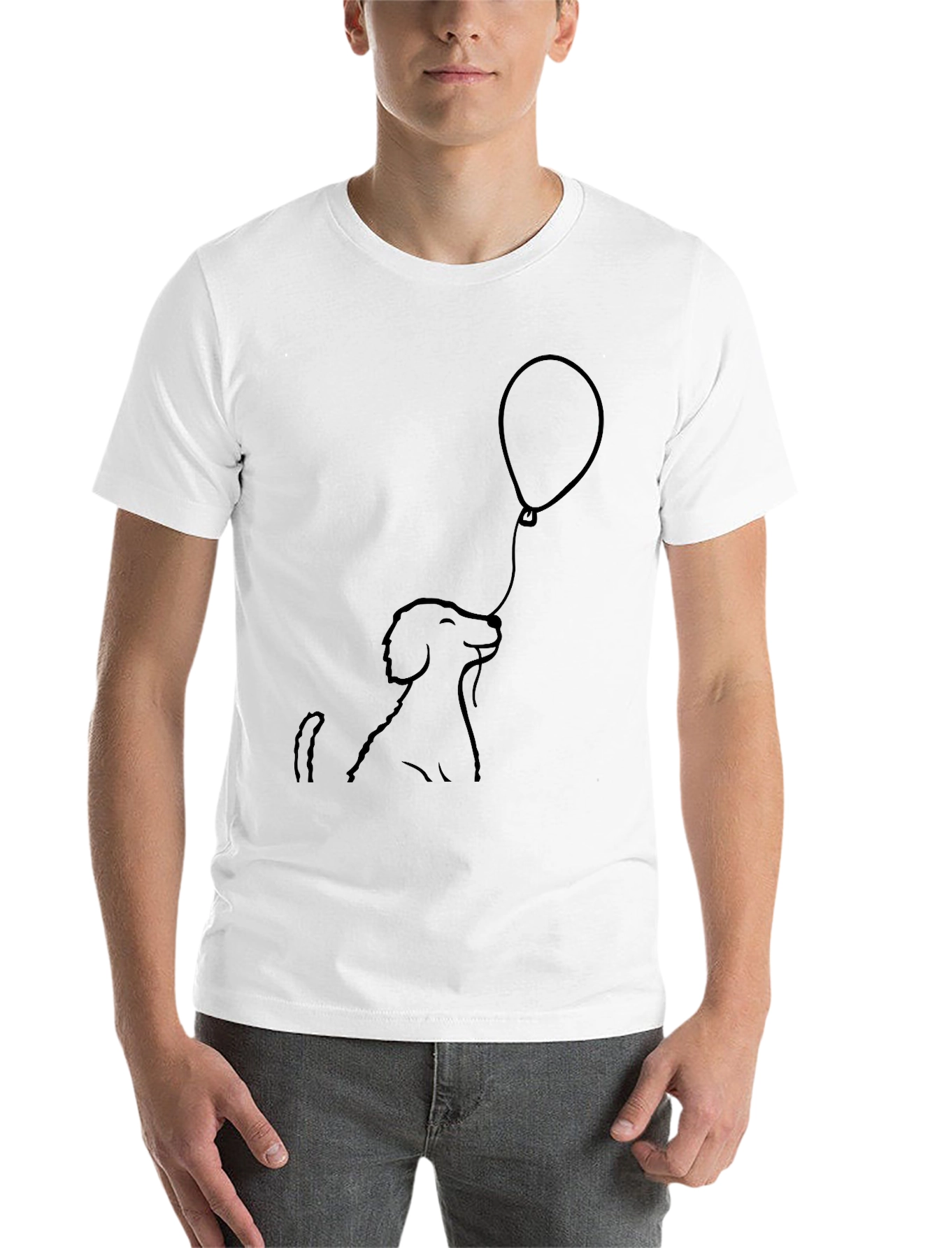 Black Dog with Balloon Graphic Tee - Black view 14