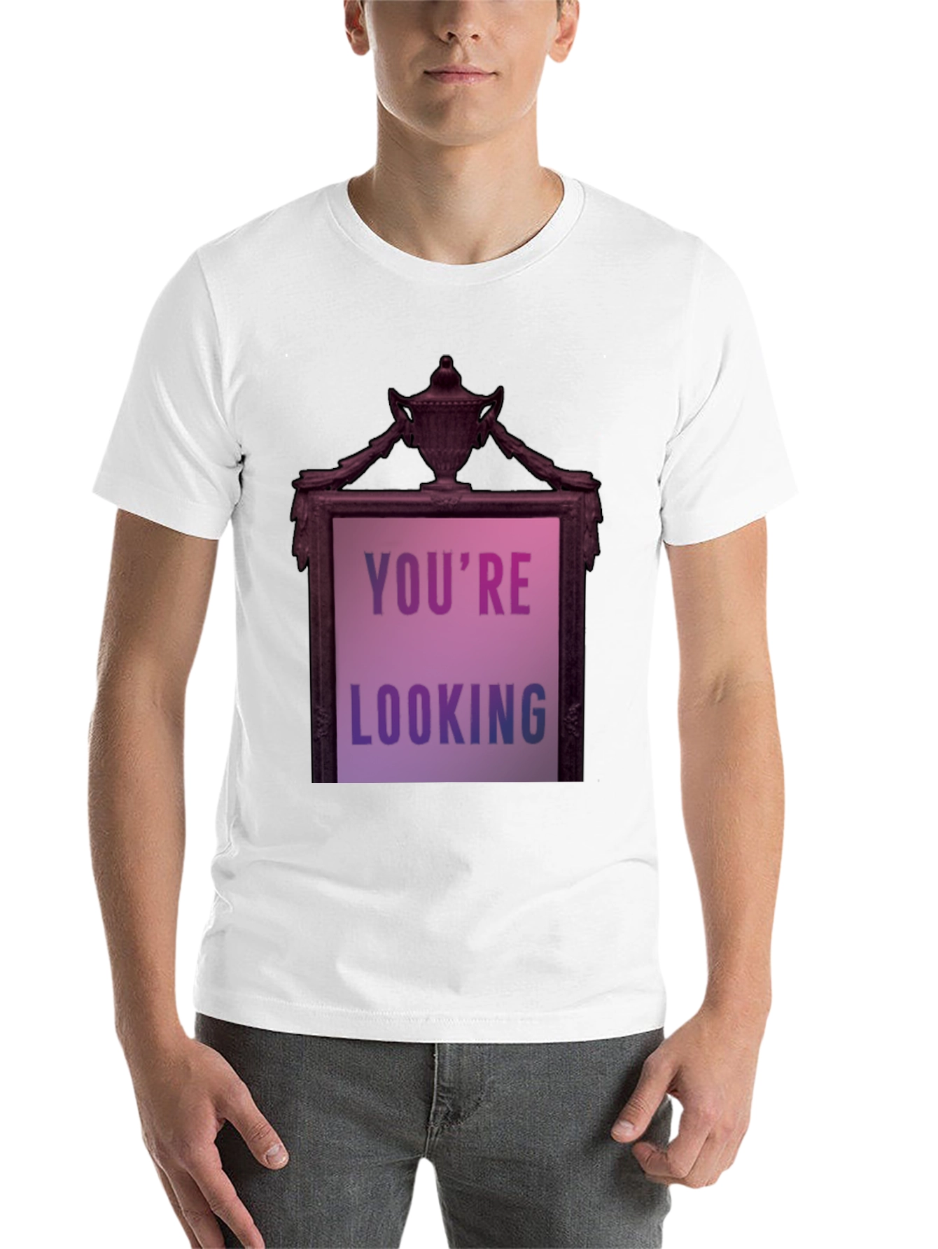 Black Humorous 'You're Looking' Graphic Tee view 14