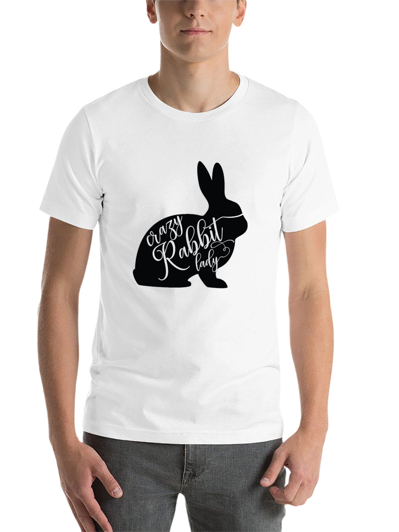 Black Crazy Rabbit Lady Black T-Shirt view 14