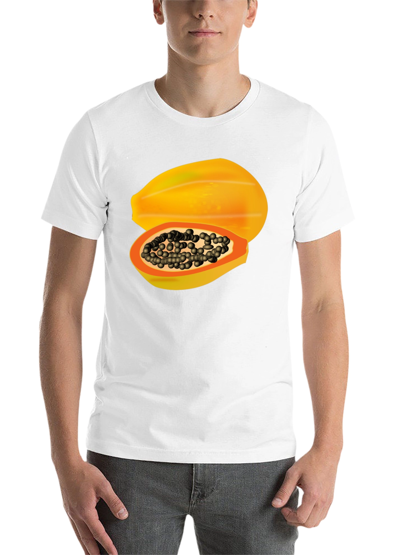 Black Papaya Graphic Tee - Tropical Fruit T-Shirt view 14