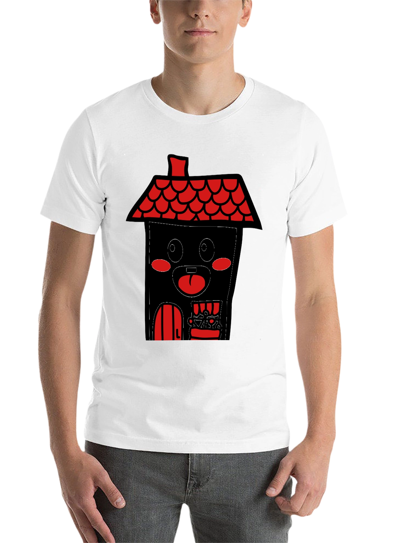 Black House Cartoon T-Shirt - Black view 14