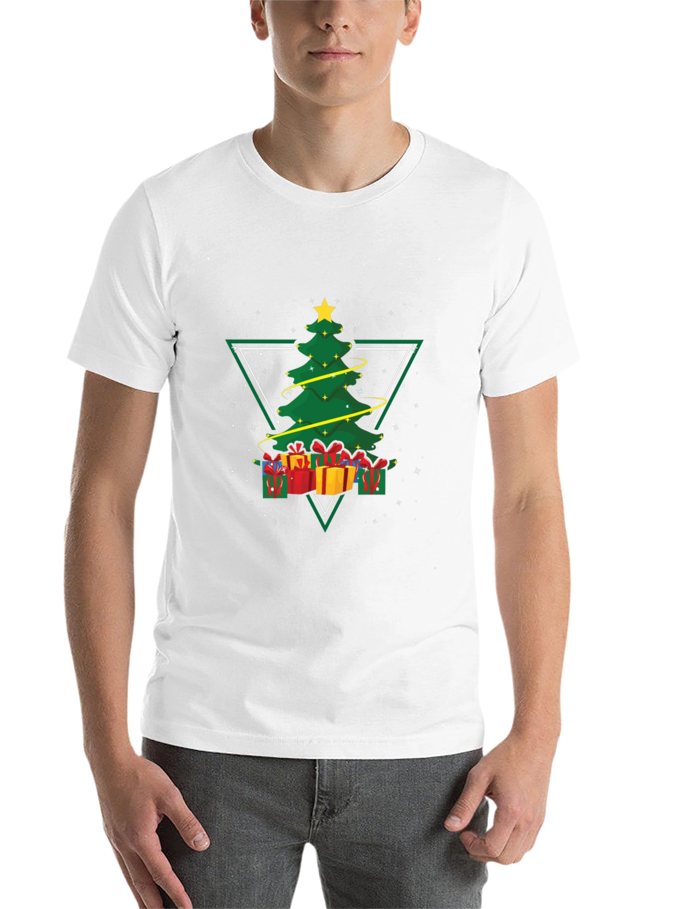 Black Christmas Tree Triangle Graphic Tee view 14