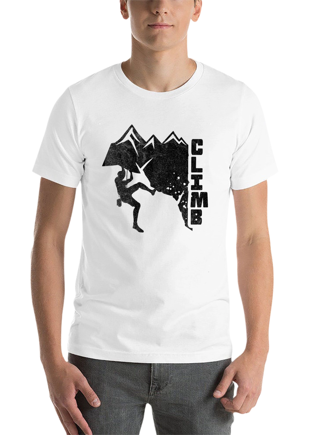 Black Climb Mountain Graphic Black T-Shirt view 14