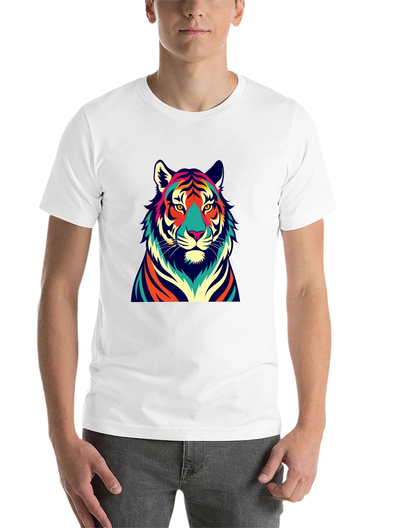 Black Vibrant Tiger Graphic Tee - Bold Style view 14