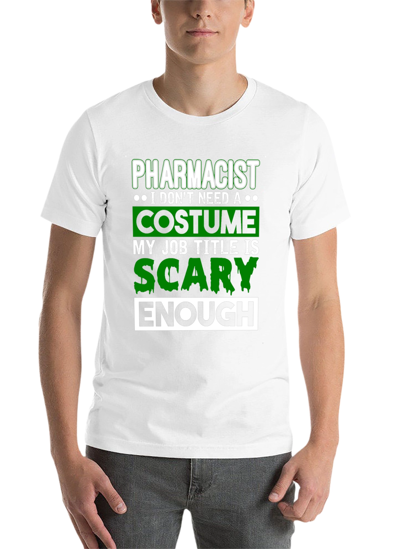 Black Pharmacist Scary Enough Costume T-Shirt view 14