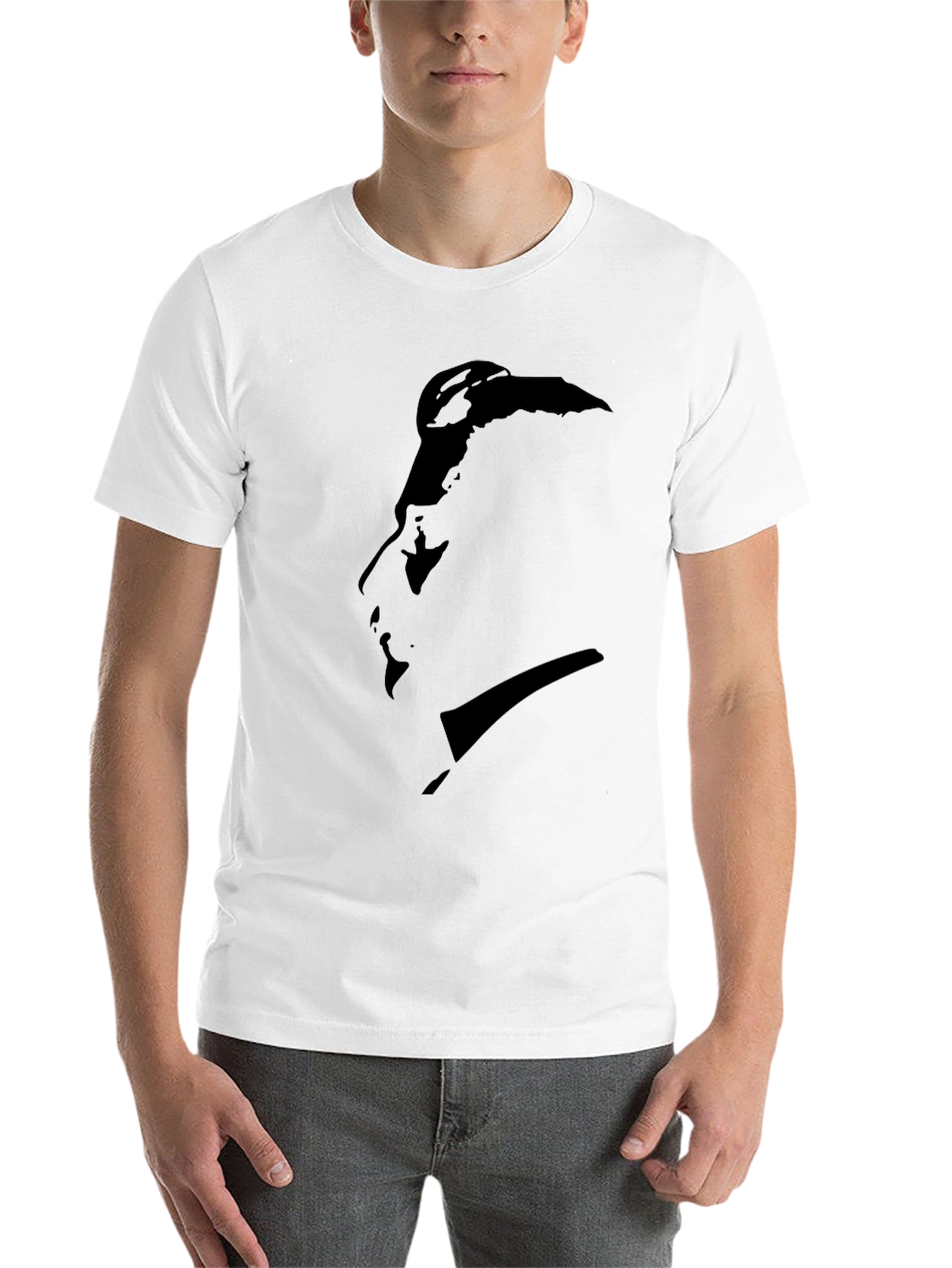 Black Minimalist Silhouette Graphic Black T-Shirt view 14
