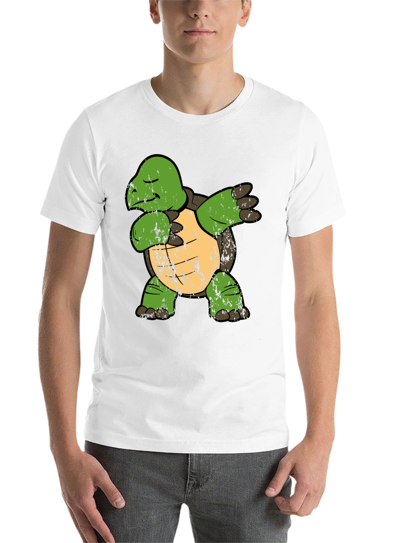 Black Dabbing Turtle Graphic Tee - Cool Novelty Shirt view 14