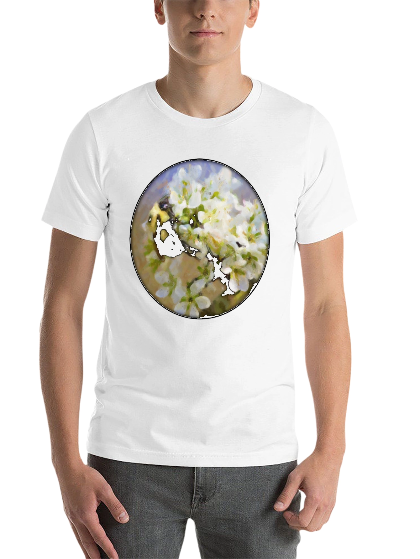 Black Floral Print Crew Neck T-Shirt - Black view 14