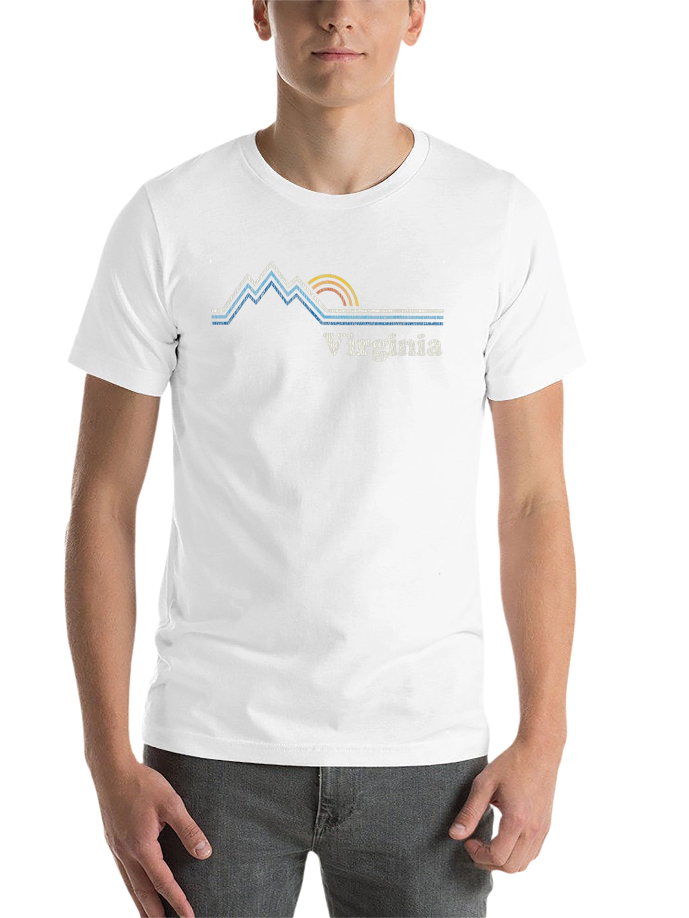 Black Virginia Graphic Tee - Mountain and Sunrise Design view 14