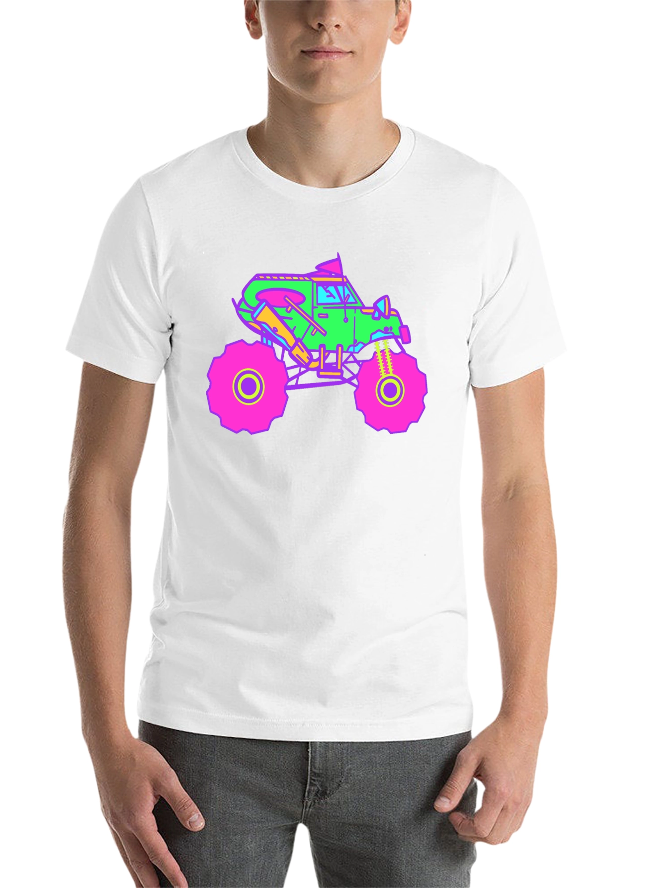 Black Vibrant Monster Truck Graphic T-Shirt view 14