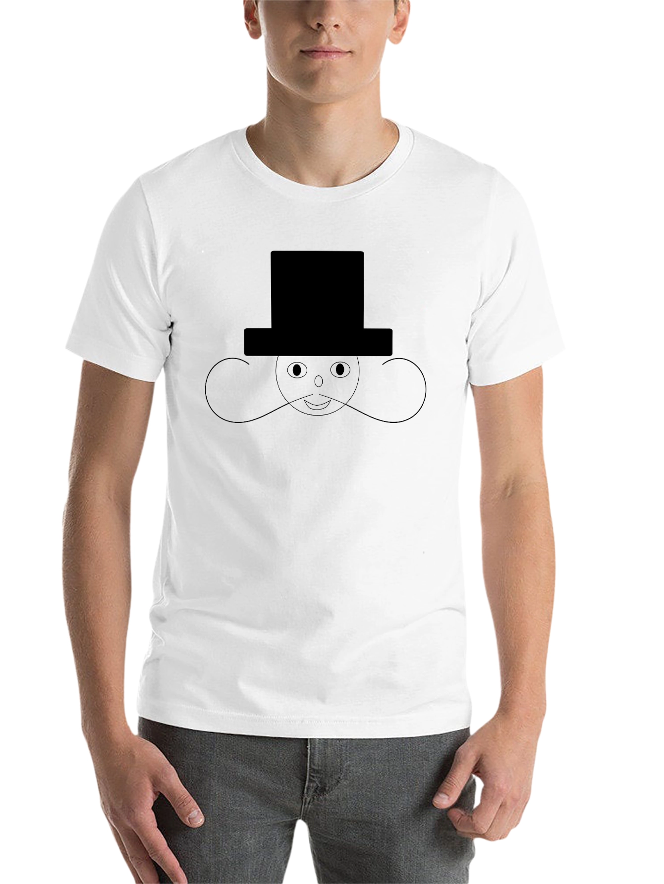 Black Top Hat Man Black T-Shirt Graphic Novelty view 14