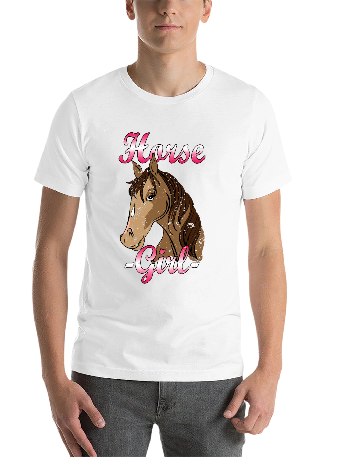 Black Horse Girl Graphic Tee - Black Cotton Shirt view 14