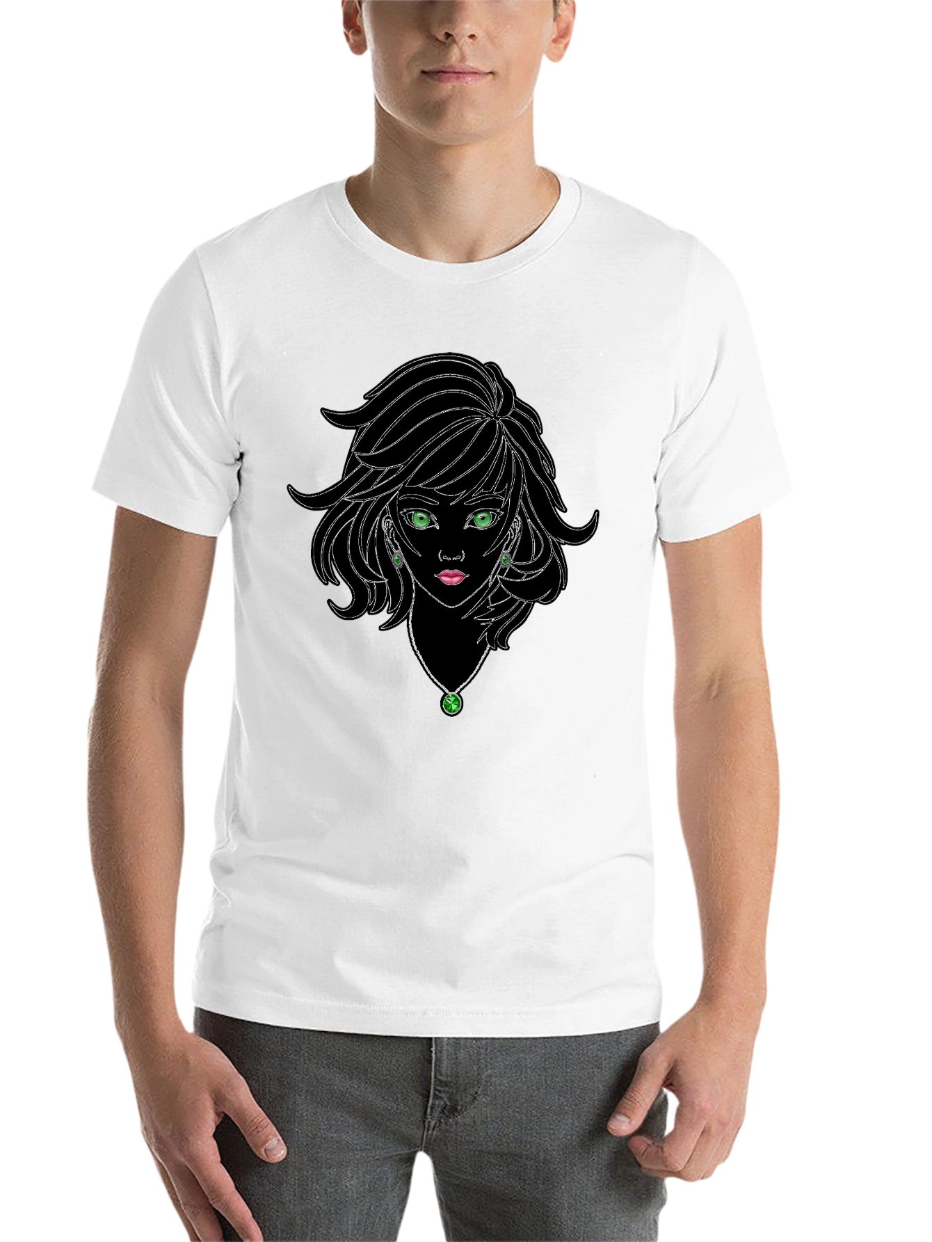 Black Black Graphic Tee - Anime Girl Design view 14