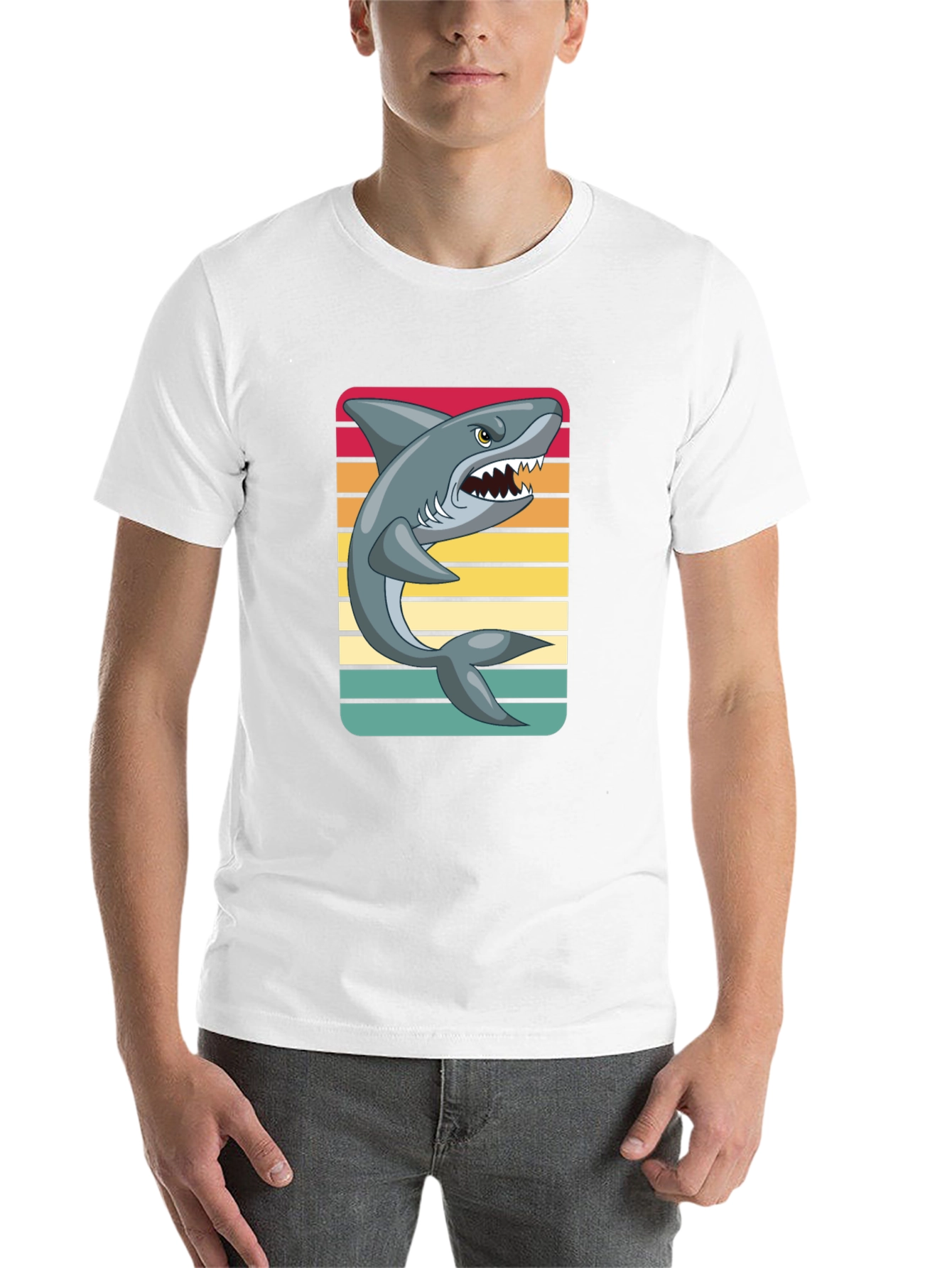 Black Retro Shark Graphic Tee view 14