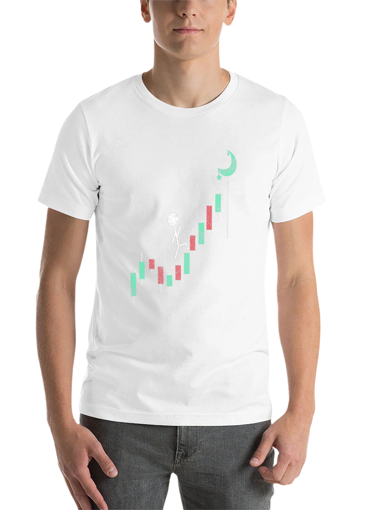 Black Stock Climb T-Shirt - Black Cotton Blend Graphic Tee view 14
