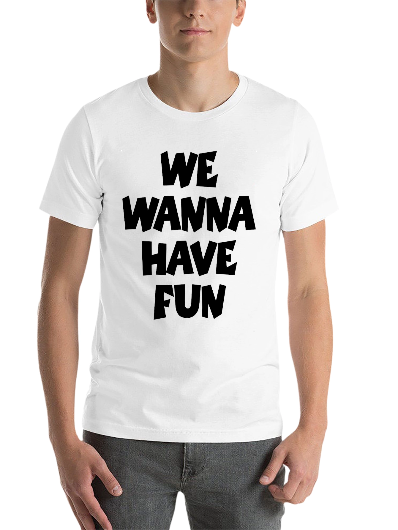 Black We Wanna Have Fun Graphic T-Shirt view 14