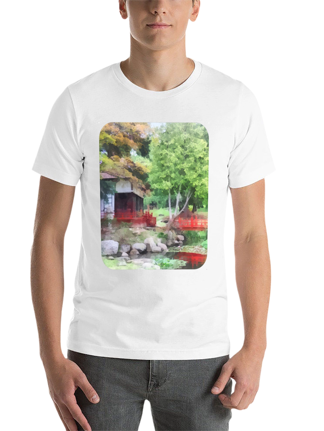 Black Zen Garden T-Shirt - Nature Inspired Graphic Tee view 14