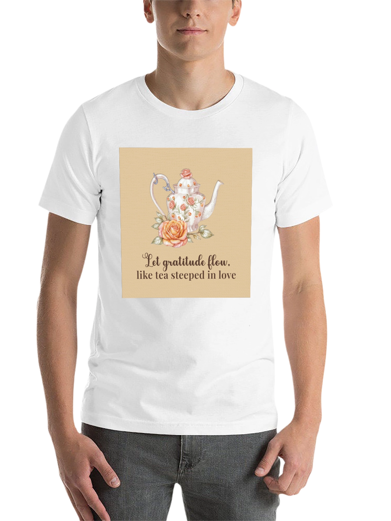 Black Gratitude Tea T-Shirt - Steeped in Love Design view 14