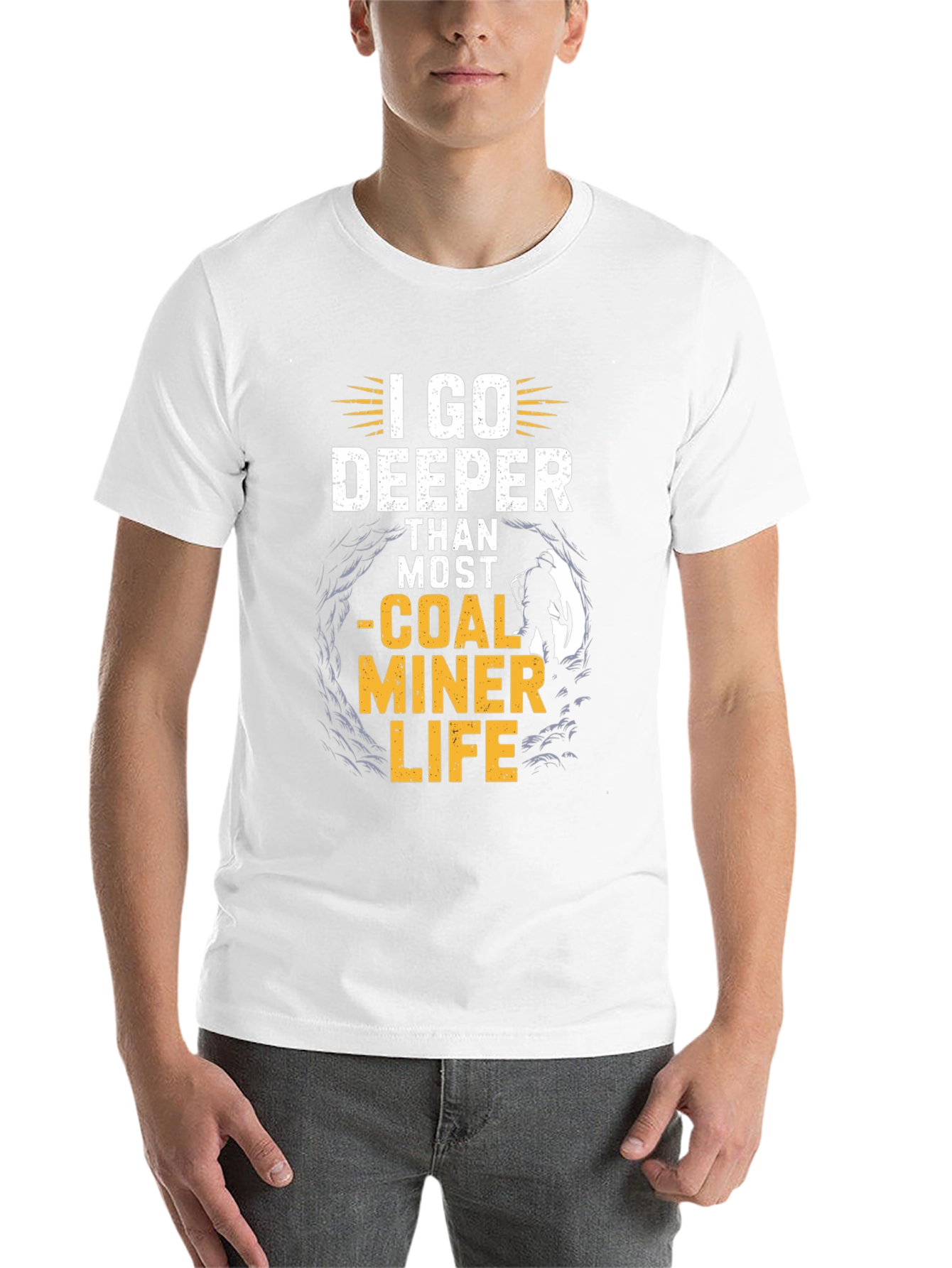 Black I Go Deeper Than Most - Coal Miner Life T-Shirt view 14