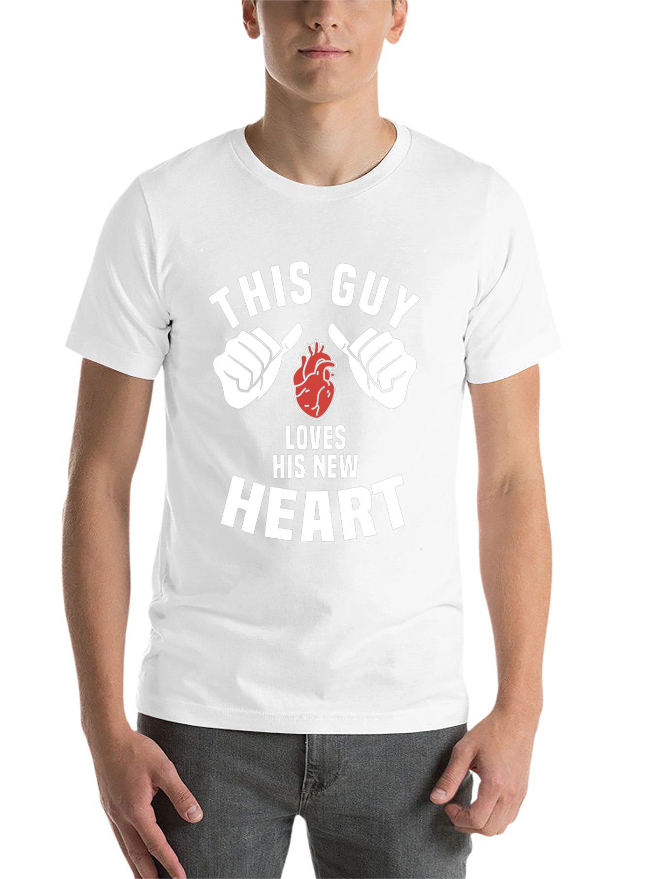 Black This Guy Loves His New Heart Graphic Tee view 14