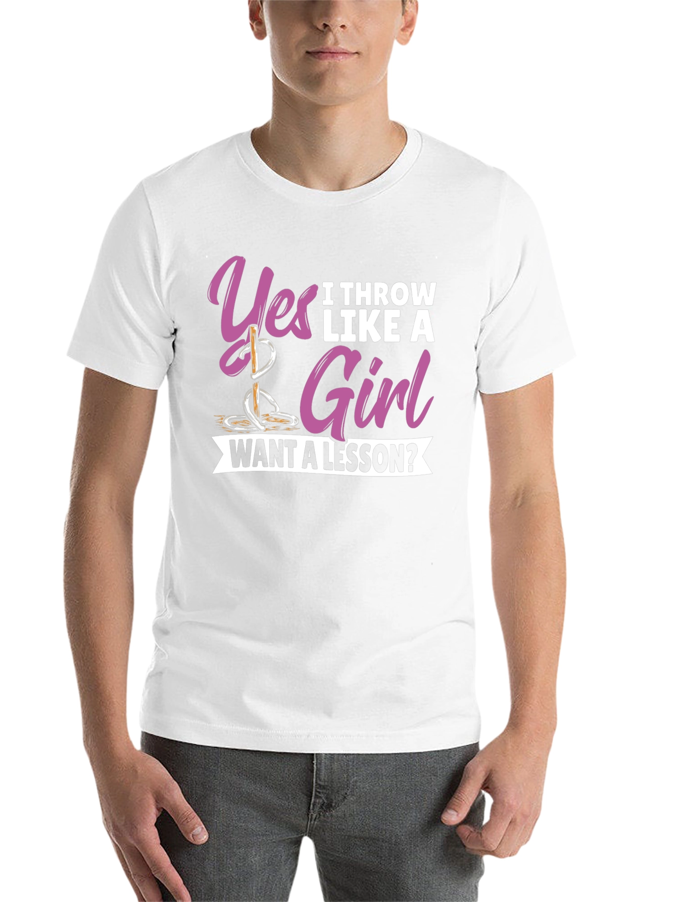 Black Yes I Throw Like A Girl T-Shirt view 14