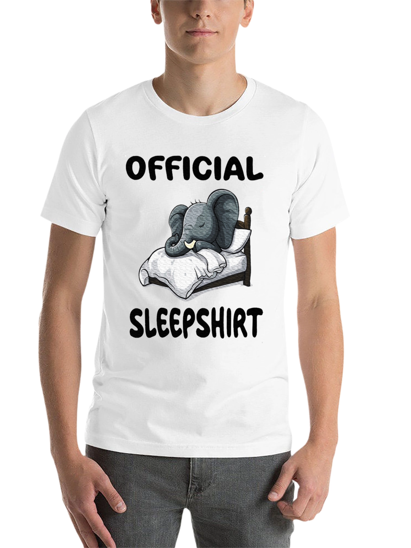 Black Official Sleepshirt: Elephant Pajama Tee view 14