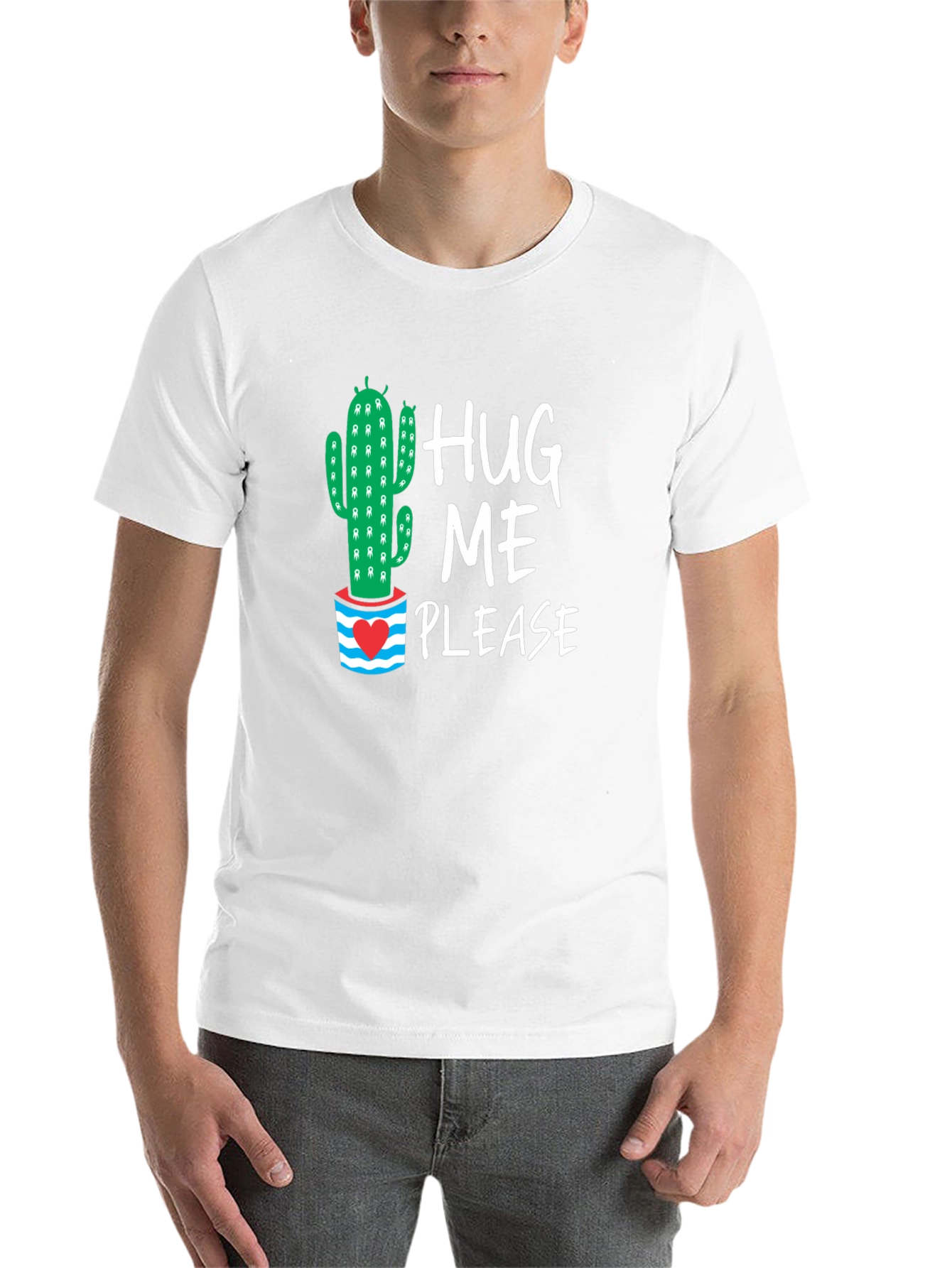 Black Hug Me Please Cactus Graphic Tee view 14