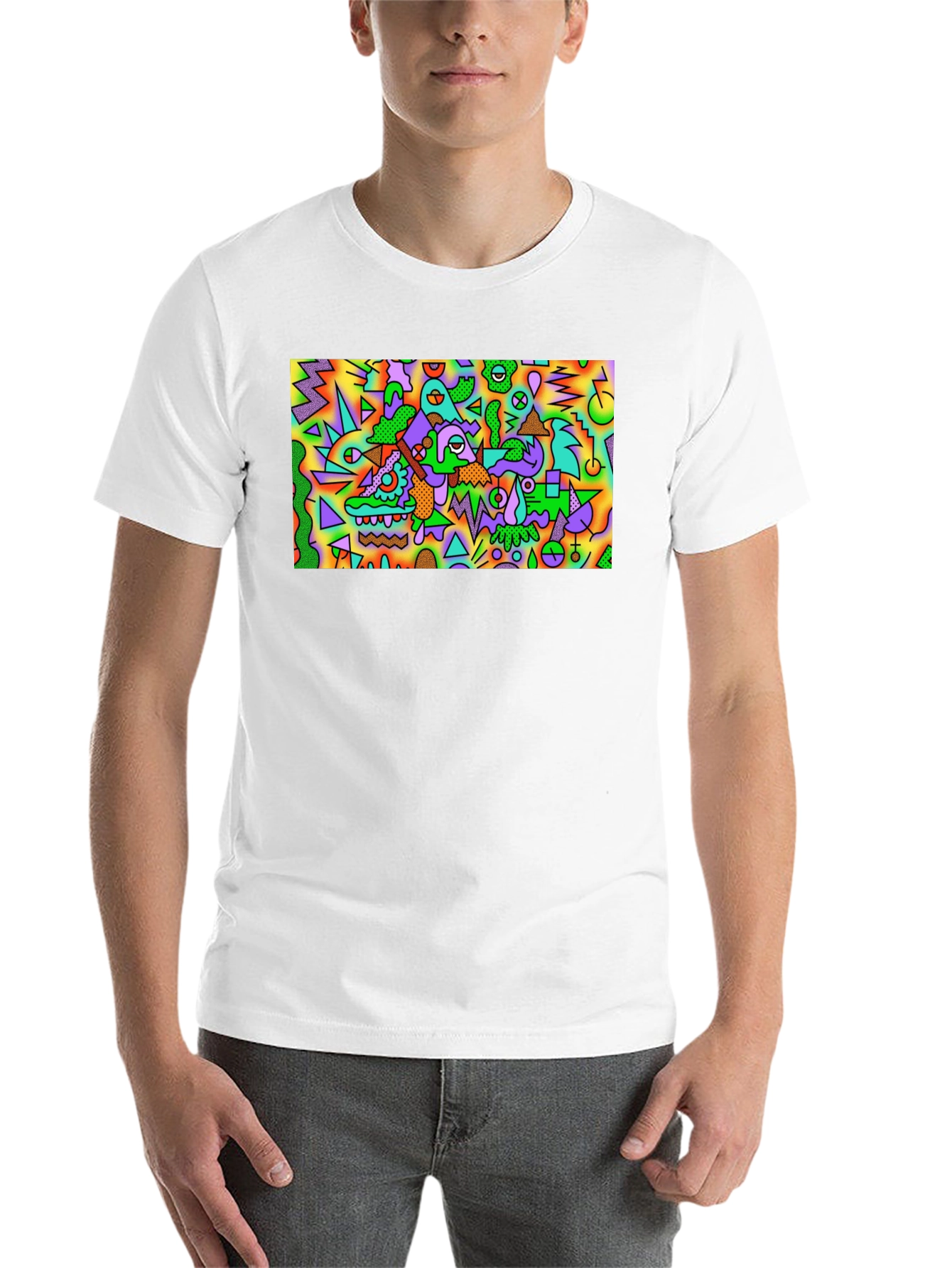 Black Abstract Art Tee - Bold Graphic Print T-Shirt view 14