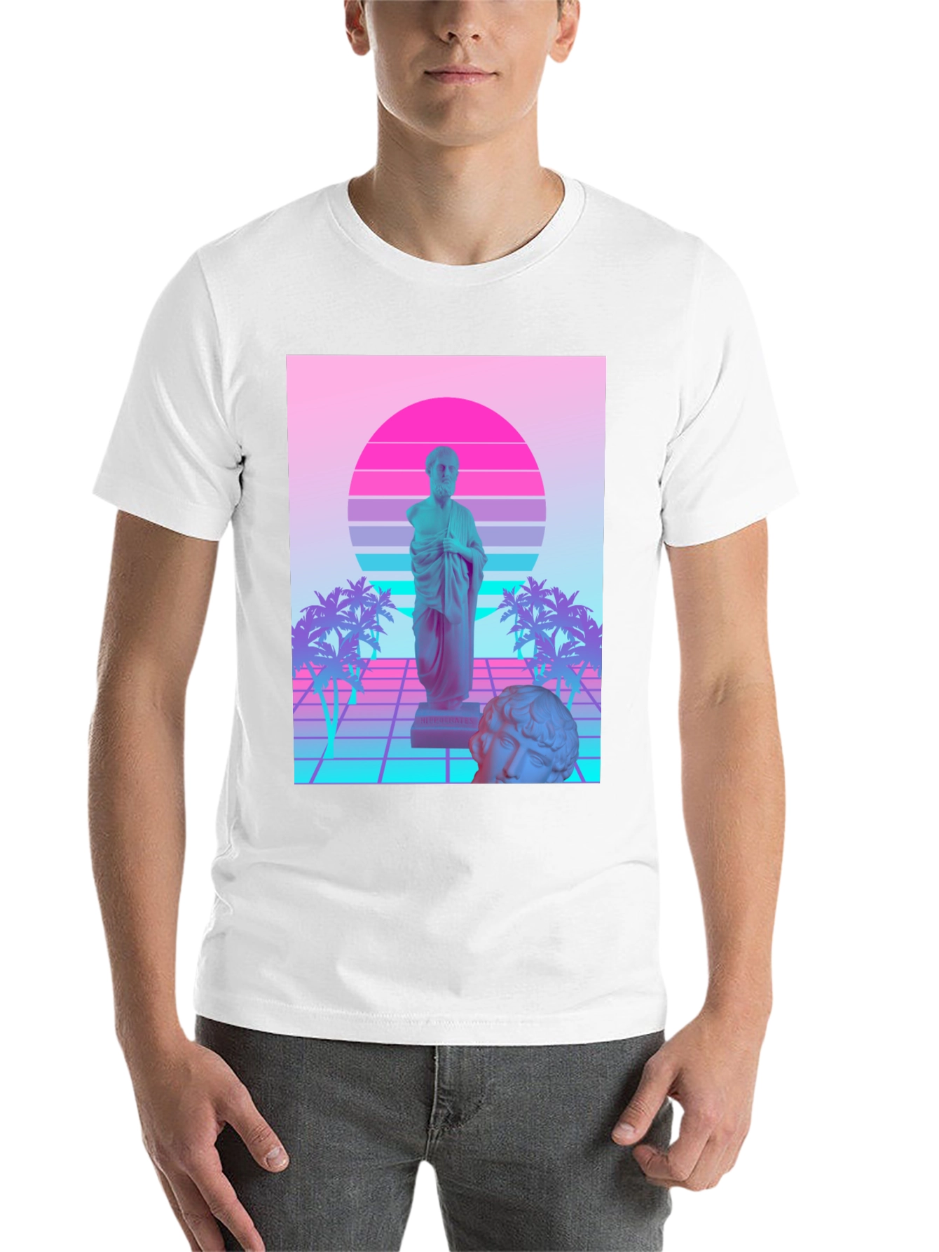 Black Vaporwave Statue T-Shirt - Retro Aesthetic Tee view 14