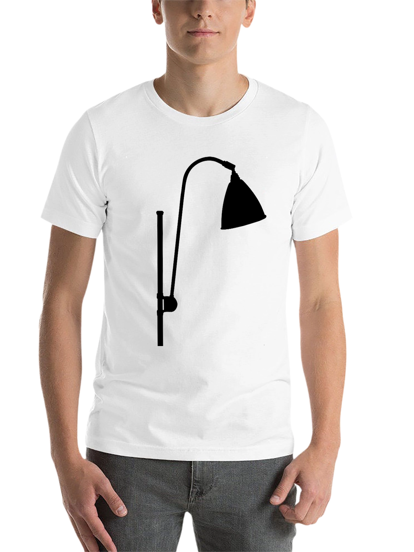 Black Modern Lamp Graphic Tee - Stylish Black T-Shirt view 14