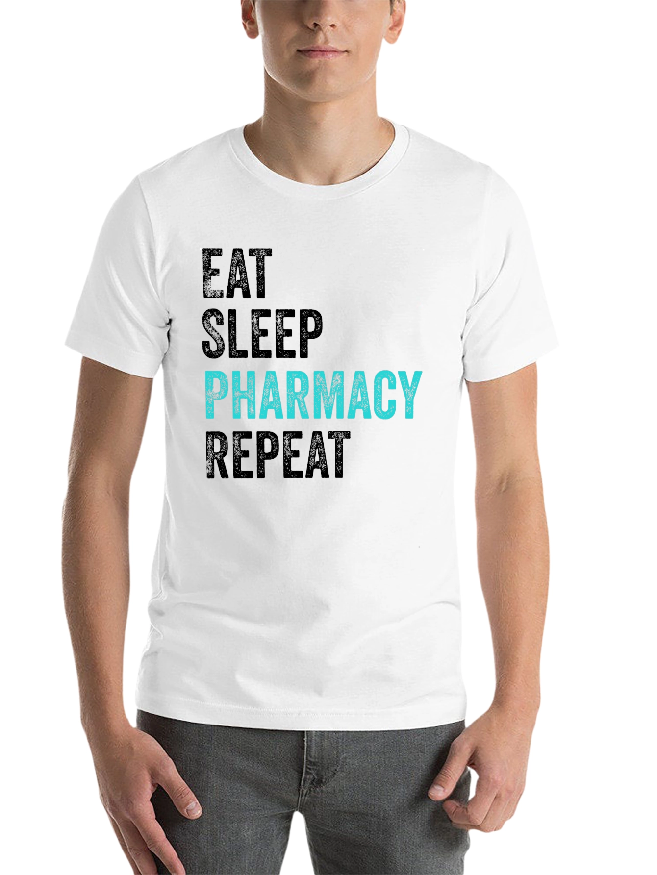Black Eat Sleep Pharmacy Repeat Black T-Shirt view 14