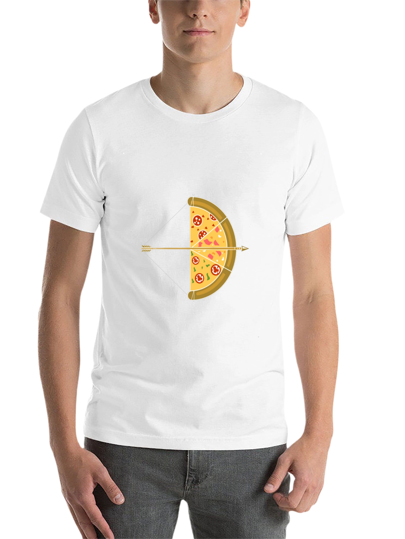 Black Pizza Archer T-Shirt - Novelty Graphic Tee view 14