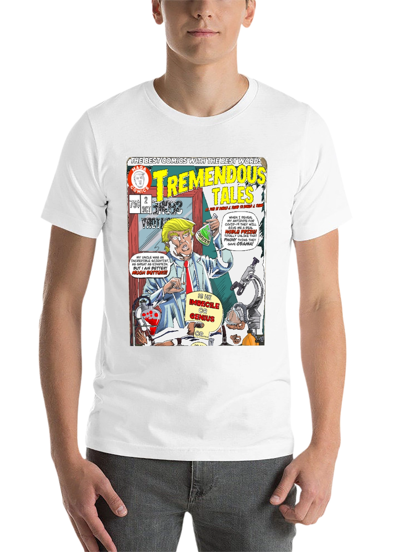 Black Tremendous Tales Trump Comic T-Shirt view 14