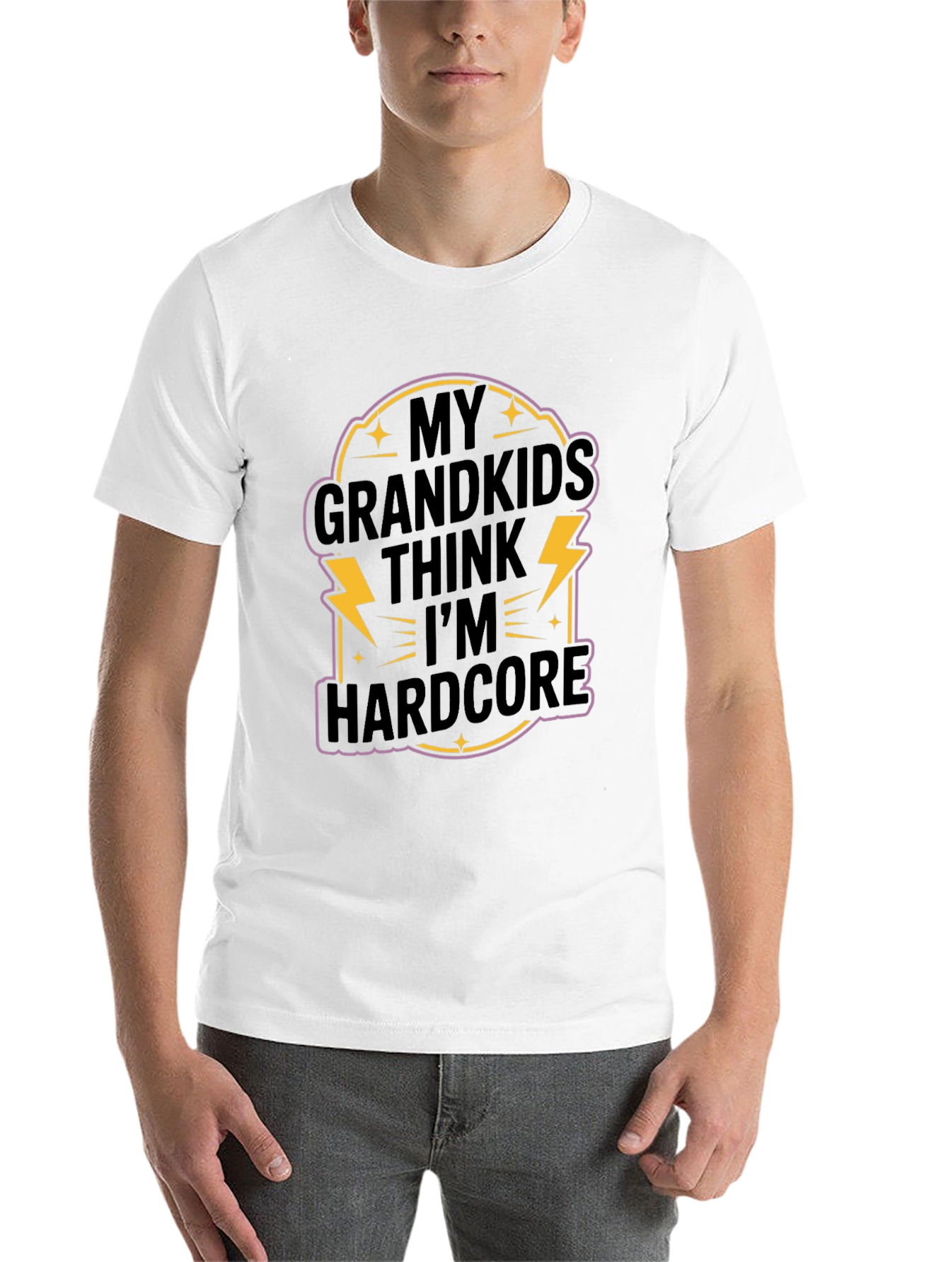 Black My Grandkids Think I'm Hardcore T-Shirt view 14