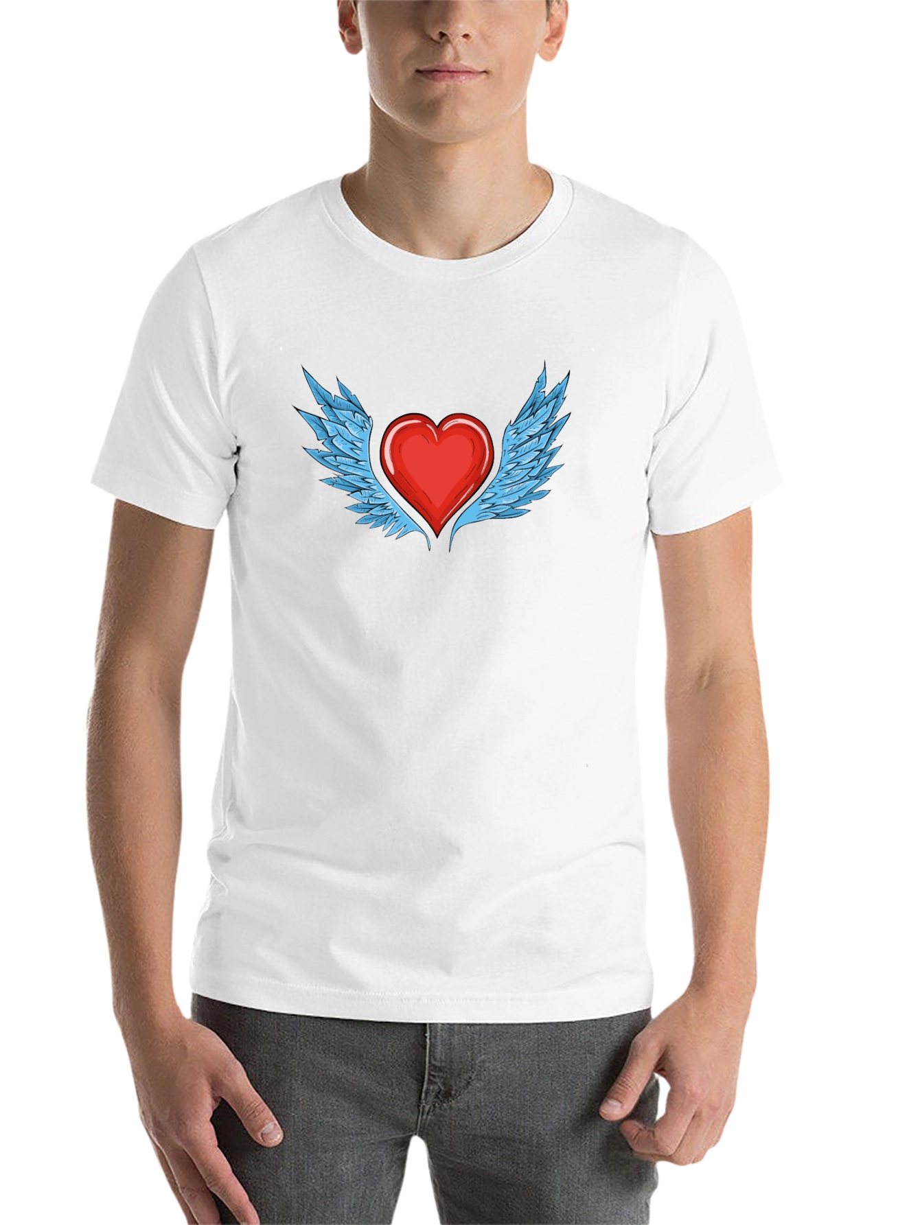 Black Heart with Wings Graphic T-Shirt - Stylish Black Tee view 14