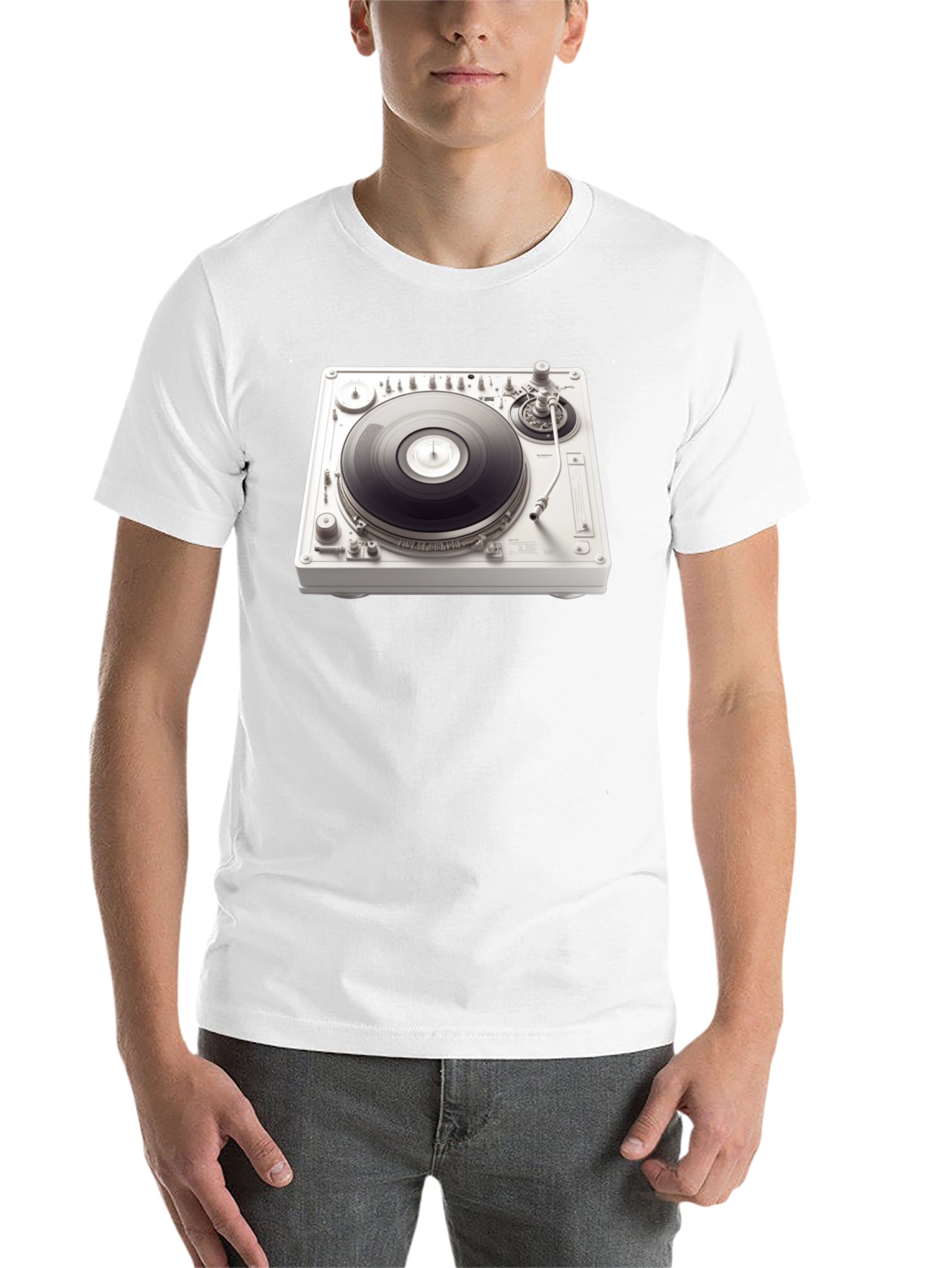 Black DJ Turntable Graphic Tee - Music Lover's T-Shirt view 14