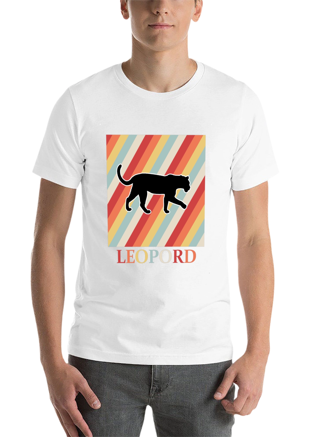 Black Retro Leopard Graphic T-Shirt - Cool Vintage Style view 14