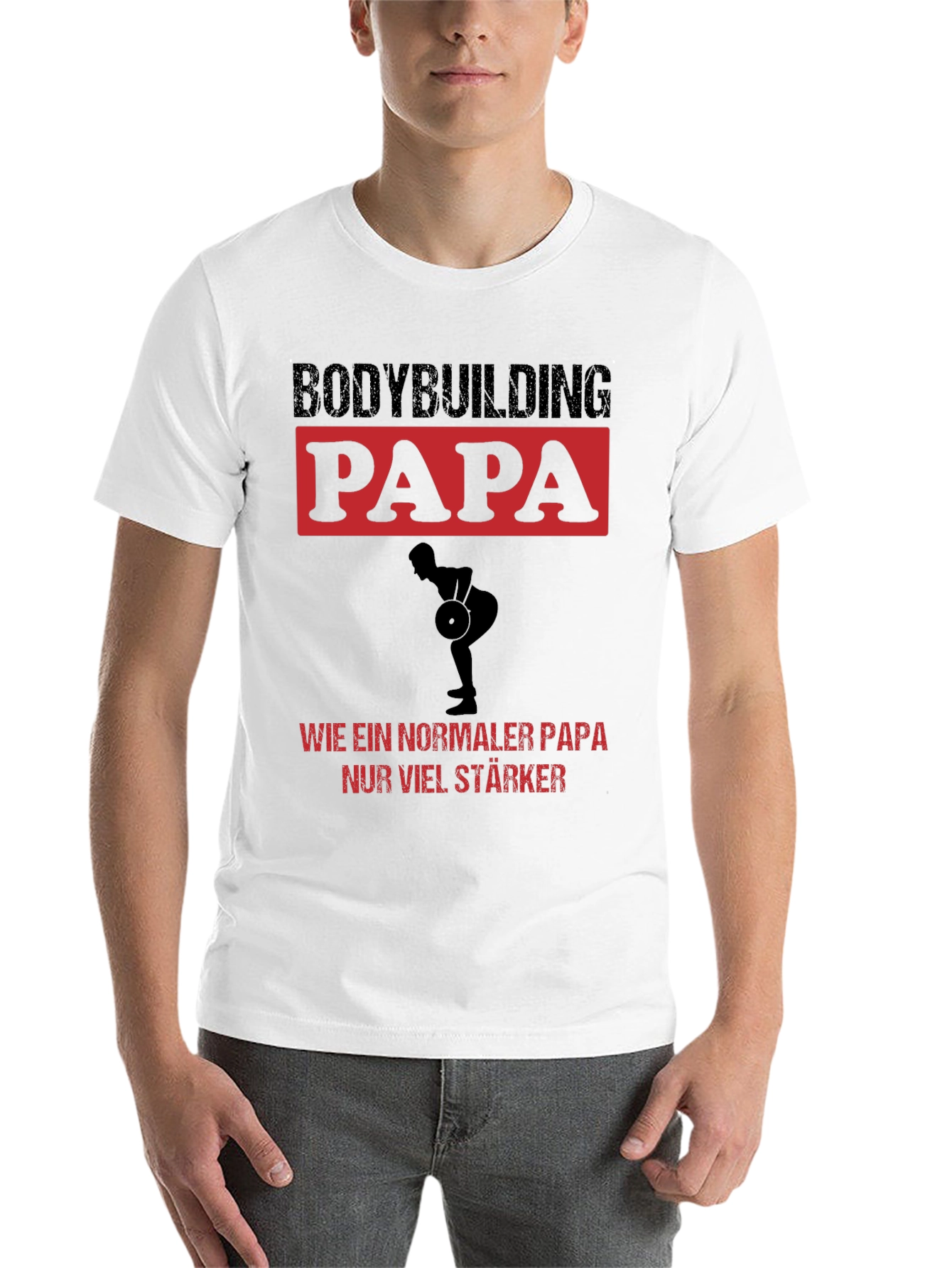 Black Bodybuilding Papa T-Shirt - Strong Dad Tee view 14
