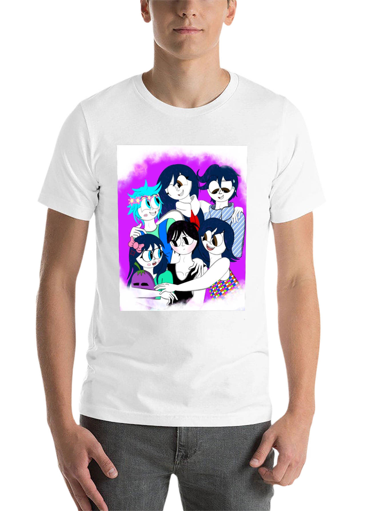 Black Anime Style Graphic Tee view 14