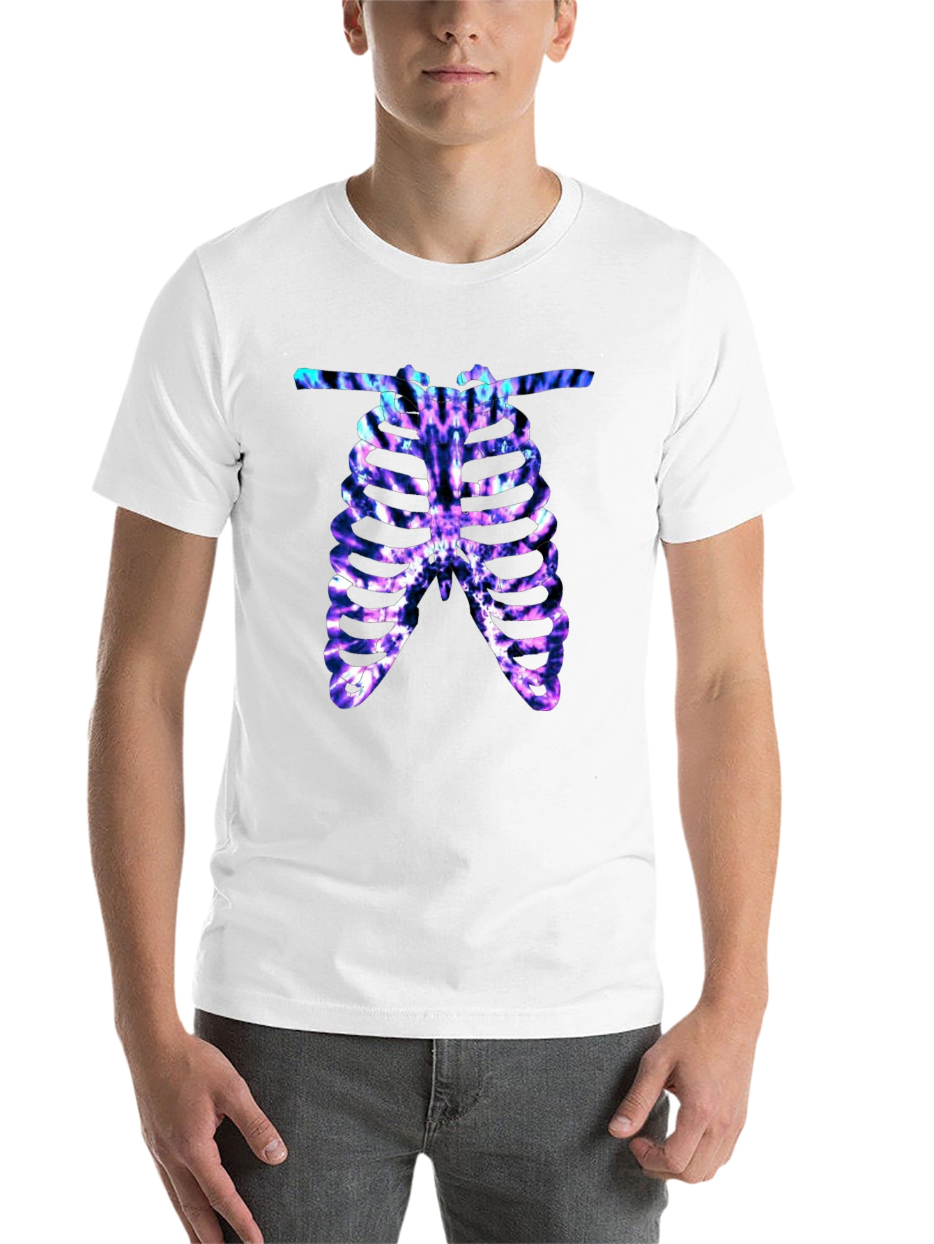 Black Tie Dye Rib Cage Graphic Tee view 14
