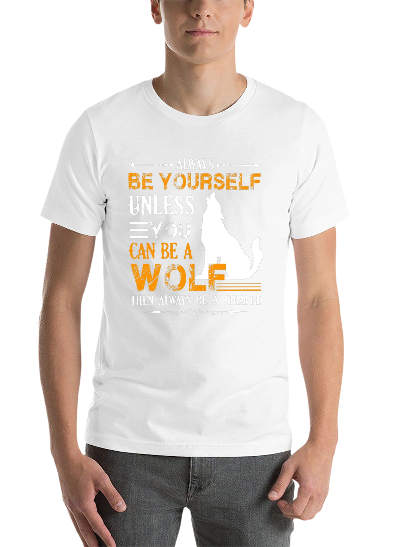 Black Be Yourself Wolf/Giraffe Graphic Tee view 14