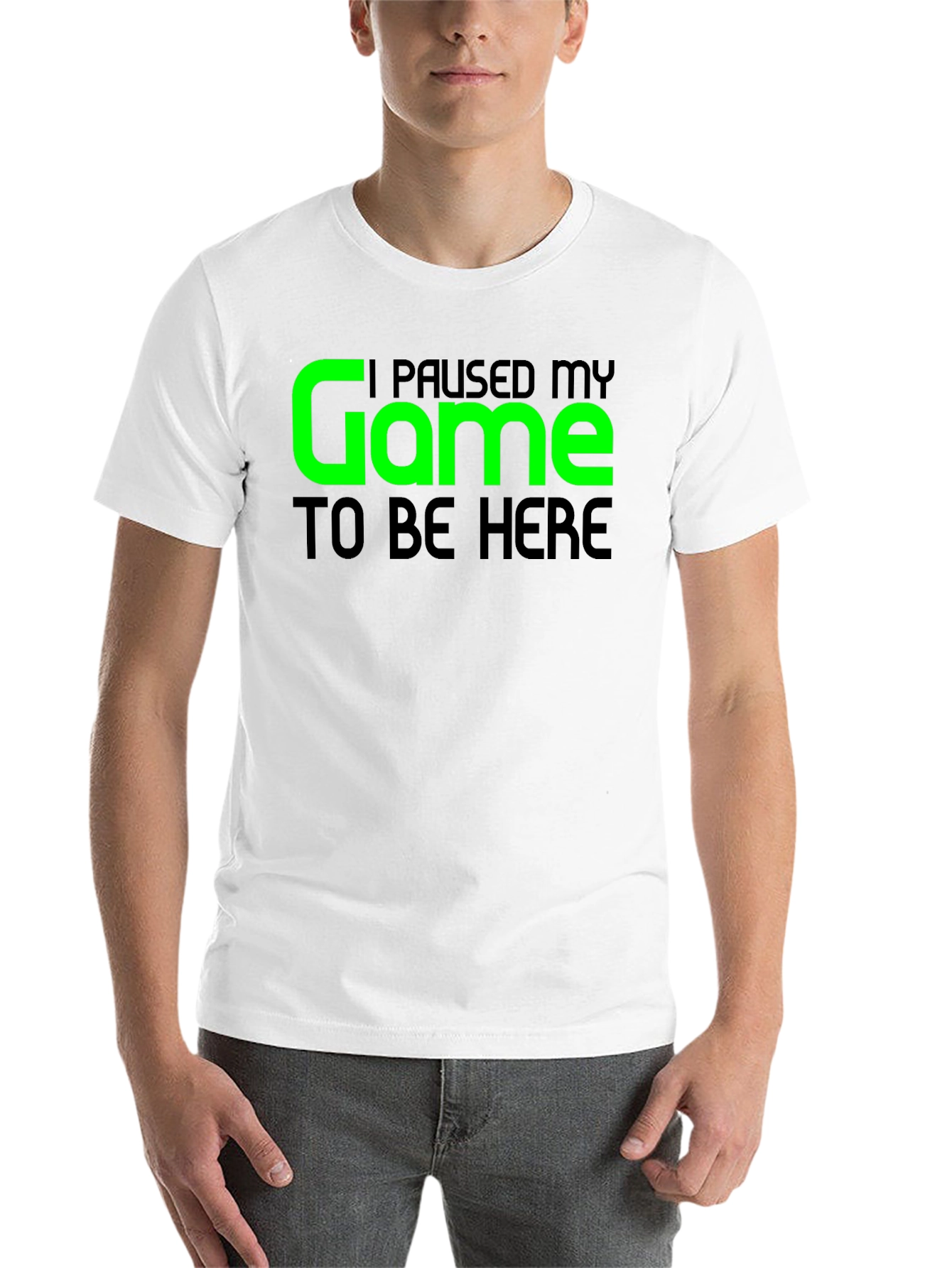 Black Gamer T-Shirt - I Paused My Game To Be Here view 14