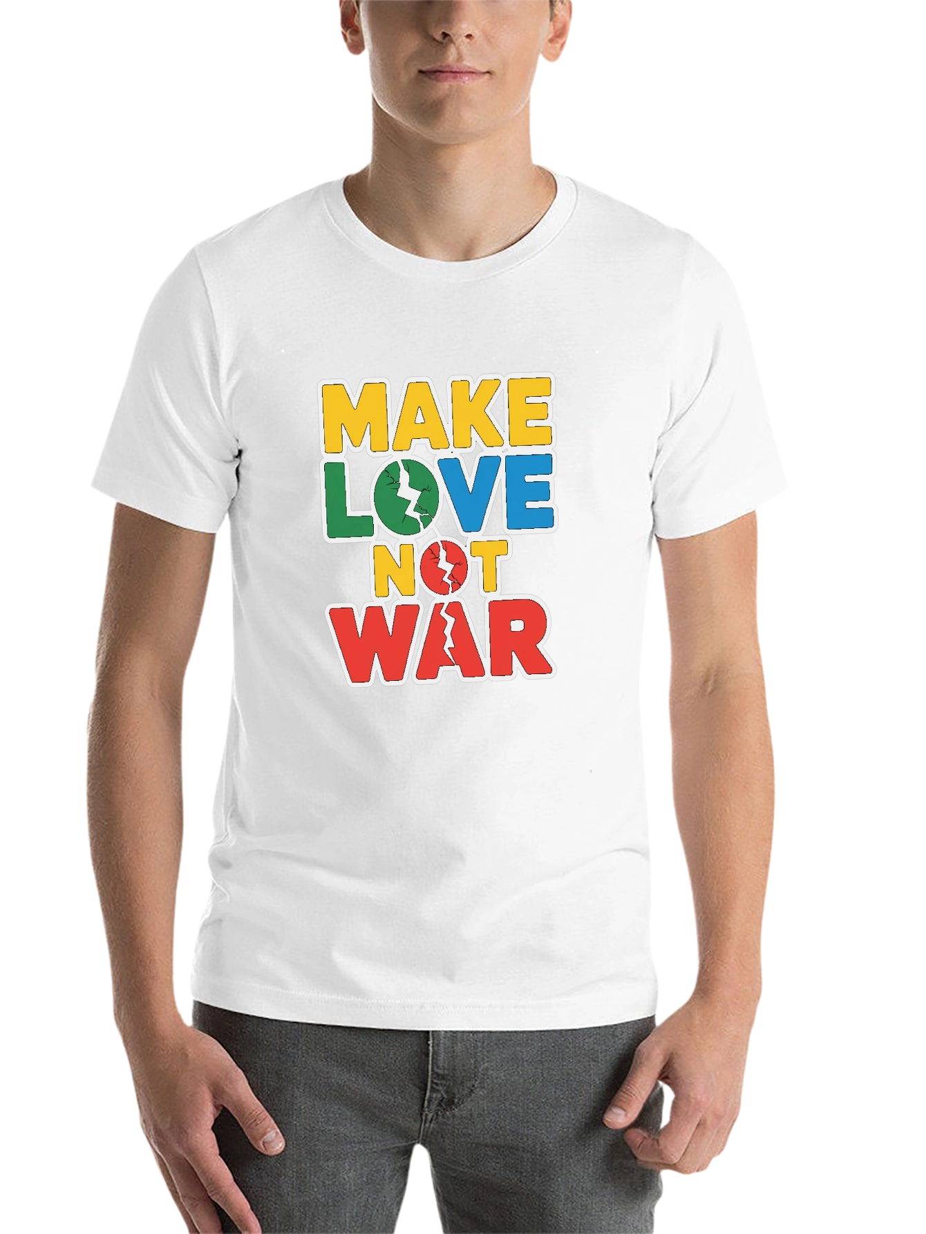 Black Make Love Not War Graphic Tee view 14