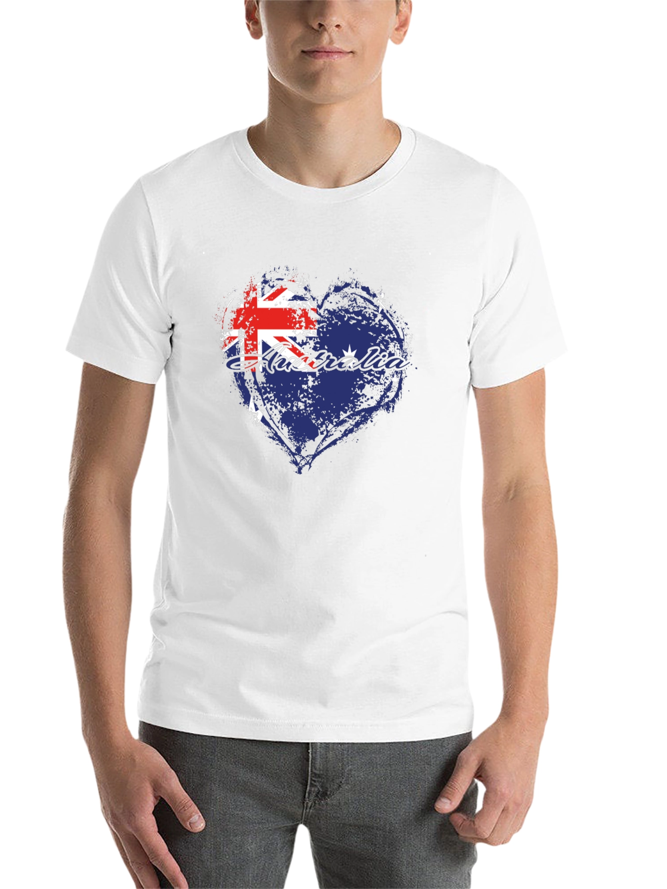 Black Australia Flag Heart Graphic Tee - Black view 14