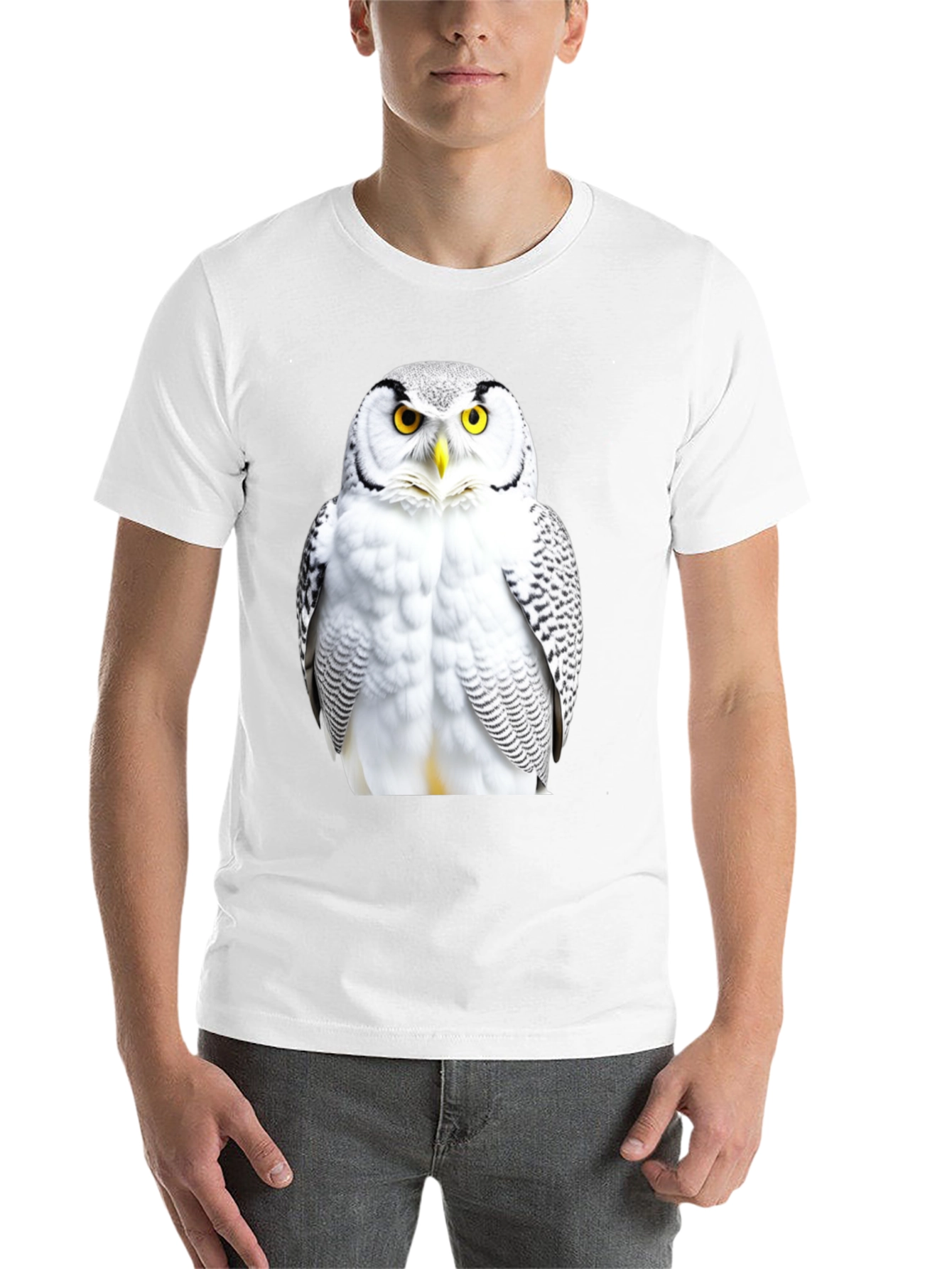 Black Snowy Owl Graphic Black T-Shirt view 14