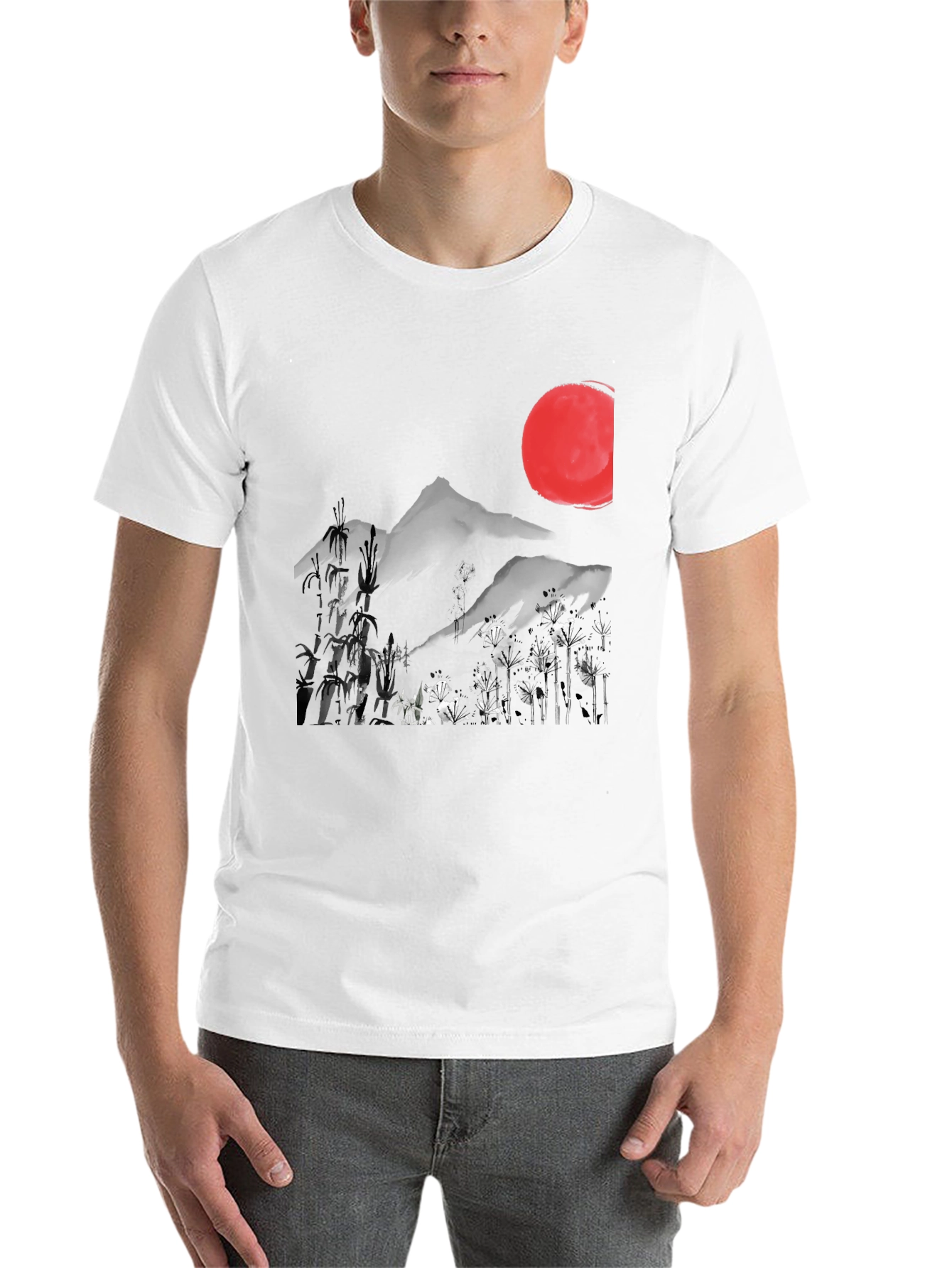 Black Japanese Sumi-e Style Graphic Tee view 14