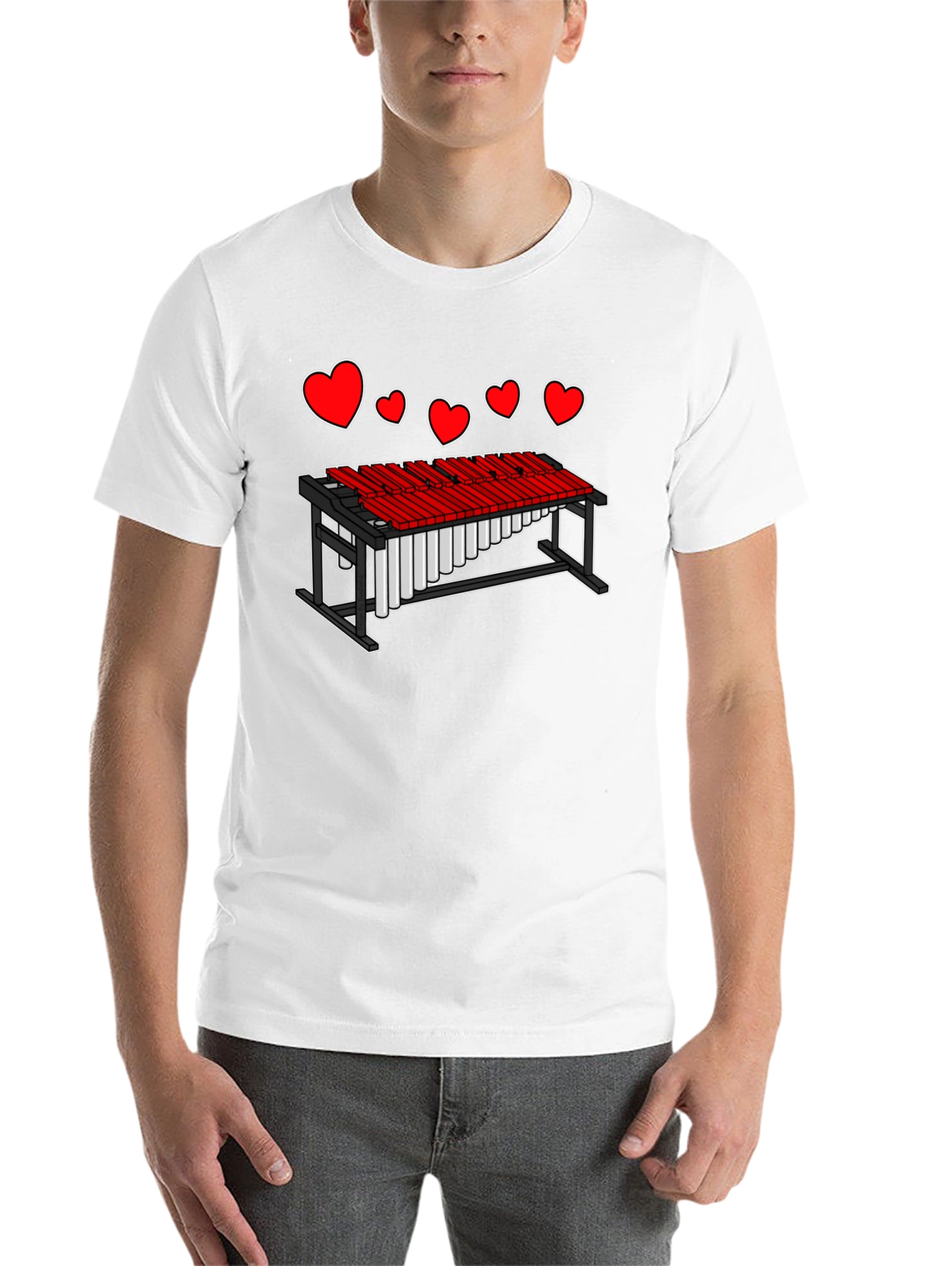 Black Heart Marimba Music T-Shirt view 14
